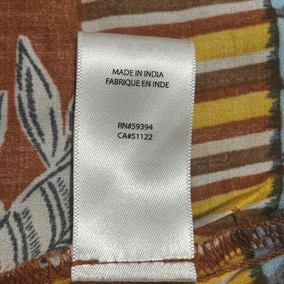 Beach Lunch Lounge Tunic S Smocked Modal Boho Off Shoulder Mix Print Bell Sleeve - Picture 7 of 7